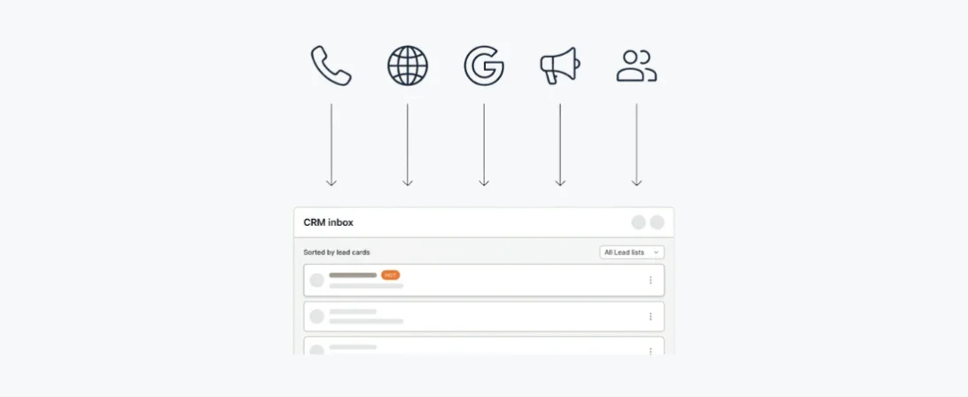 Inbox of leads on a phone in a truck